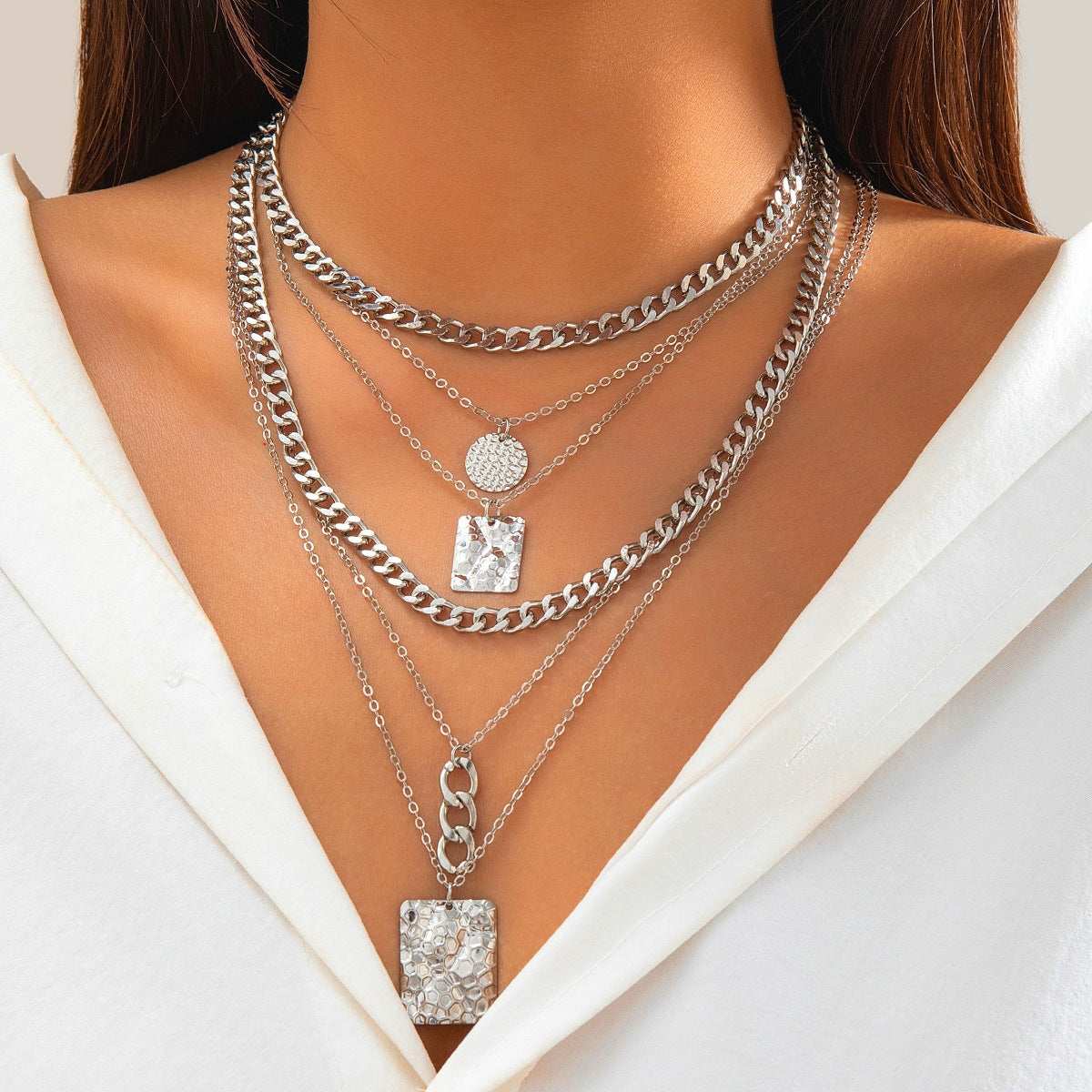 Niche Chain Twin Necklace Sweet Cool