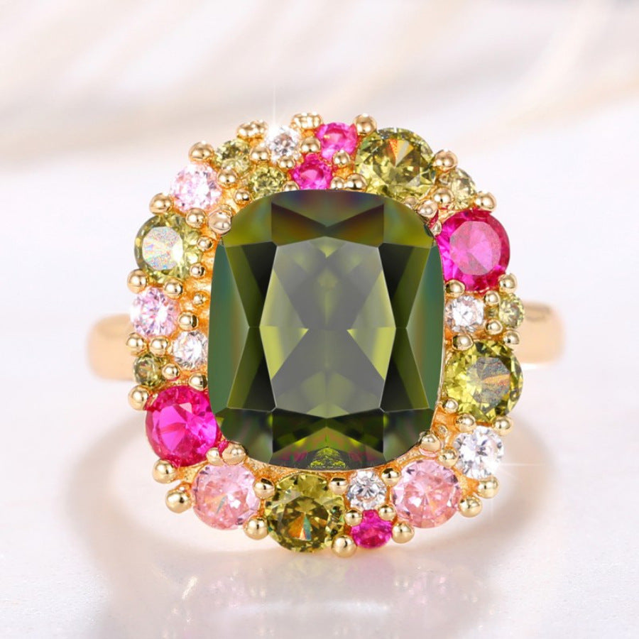 Alloy Inlaid Zircon Ring
