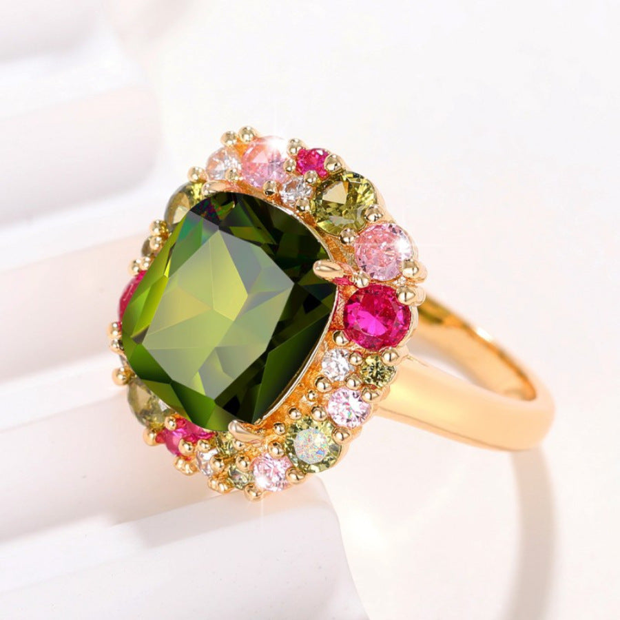 Alloy Inlaid Zircon Ring