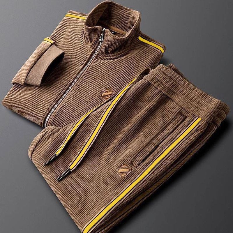 Light Luxury Warm Striped Casual Men's Sportswear