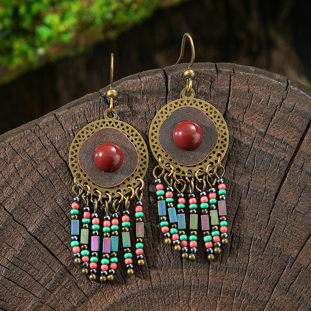 Bohemian Style Hand-woven Tassel Earrings