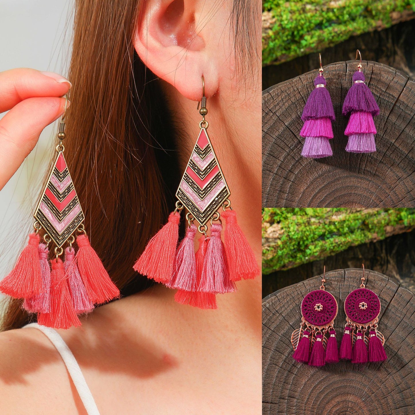 Bohemian Style Hand-woven Tassel Earrings