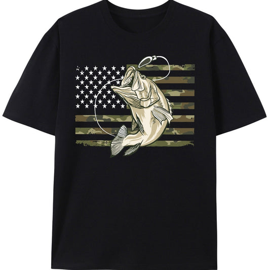 Men's Cotton American Flag Camouflage T-shirt
