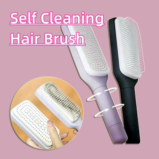 4 In 1 Self Cleaning Hair Brush New Self-Cleaning Anti-Static Massage Comb Scalable Rotate Lifting