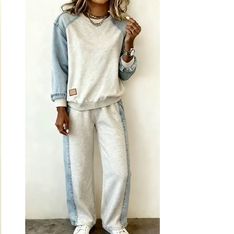 Women's Patchwork Casual Sports Suit