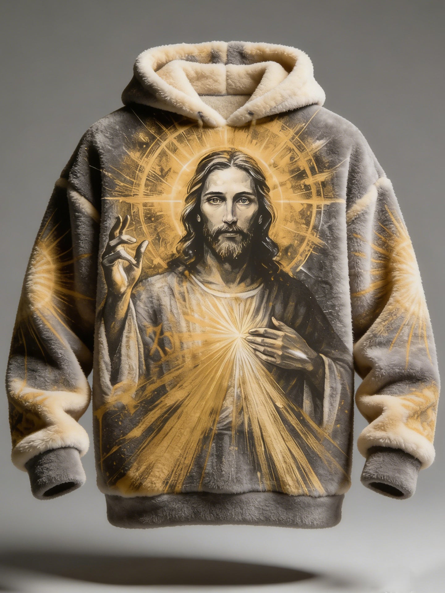 Womens Printed Hoodie Solid-Color Hooded Sweatshirt Top