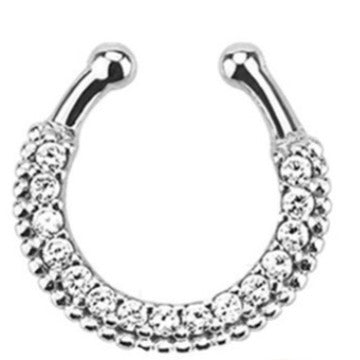 Stainless Steel Diamond C Rod Nose Ring
