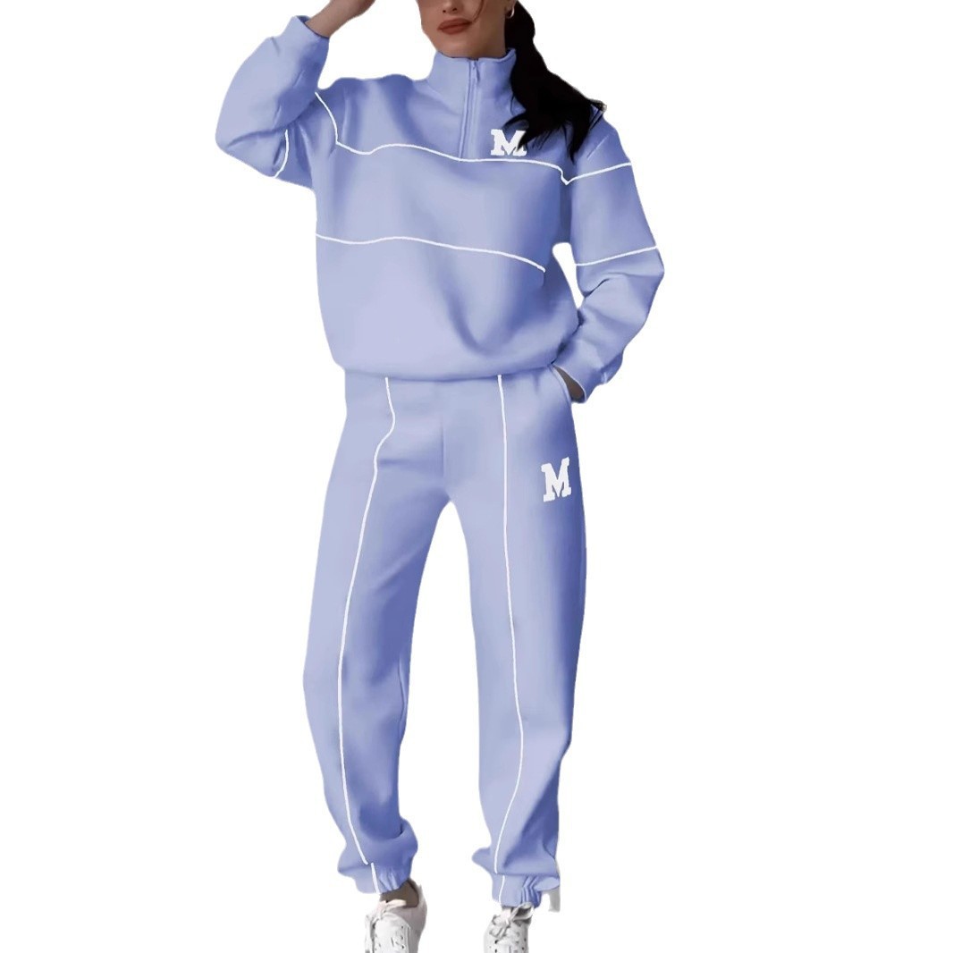 2 Piece Outfits Lounge Hoodless Pullover Sweatshirt Sweatsuit Sets Sweatshirt Baggy Fashion Sweatpants With Pockets