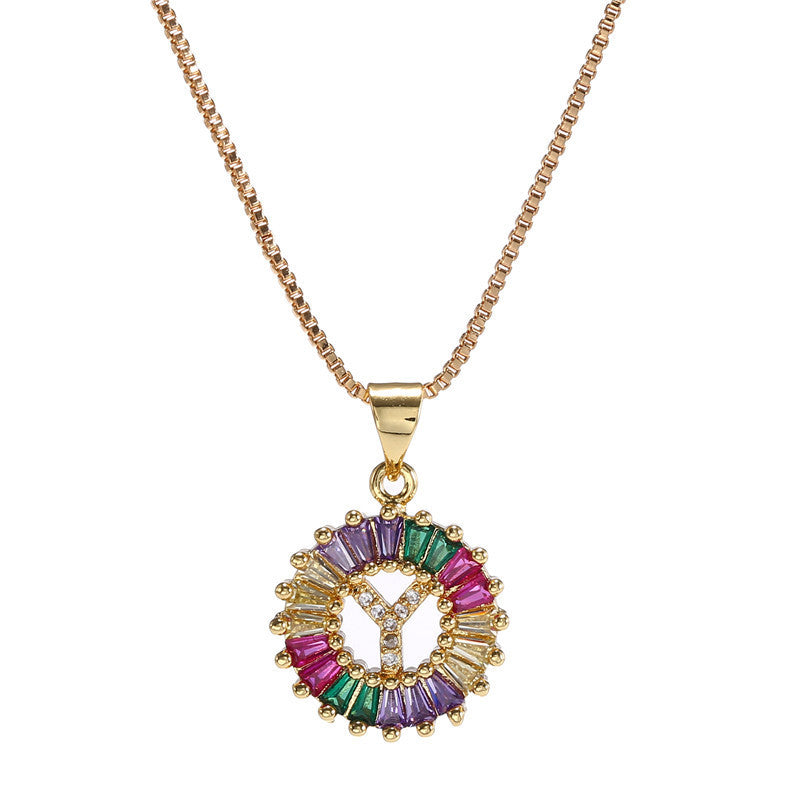 Rainbow Letter Pendant