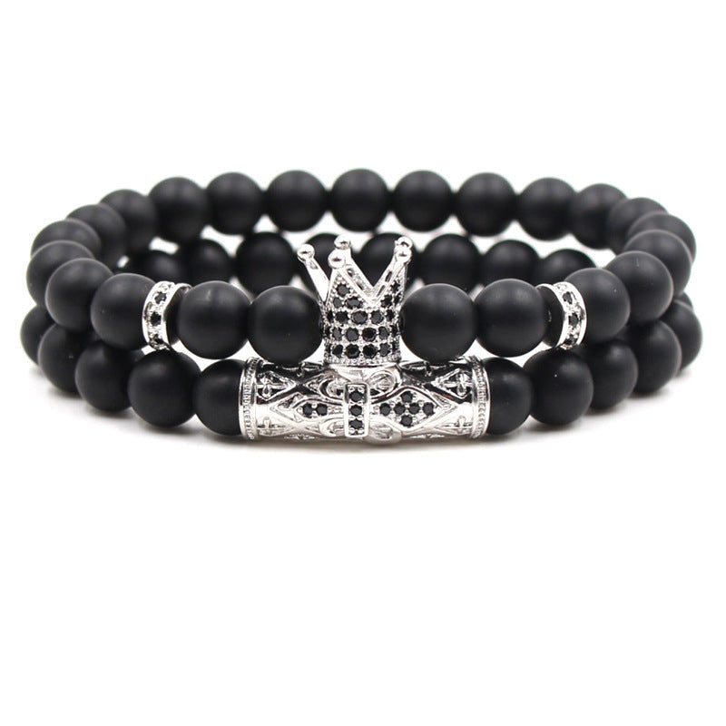 Frosted stone beads bracelet