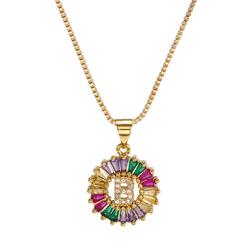 Rainbow Letter Pendant