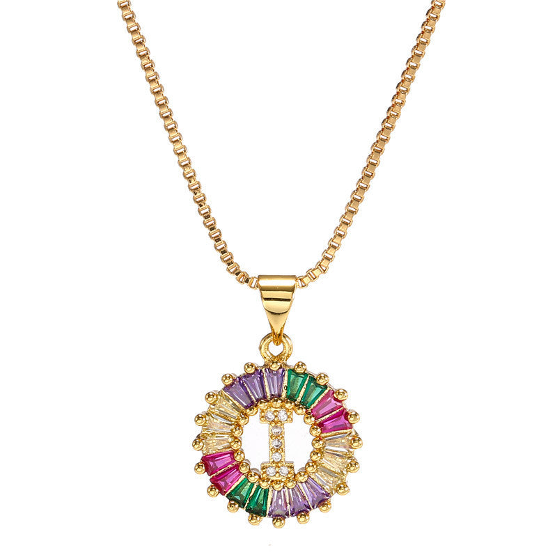 Rainbow Letter Pendant