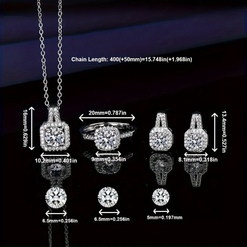 Sterling Silver Natural Stone Earrings Set Necklace