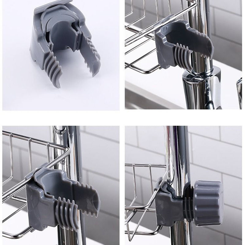 Adjustable Sink Drain Rack Sponge Storage Faucet Holder