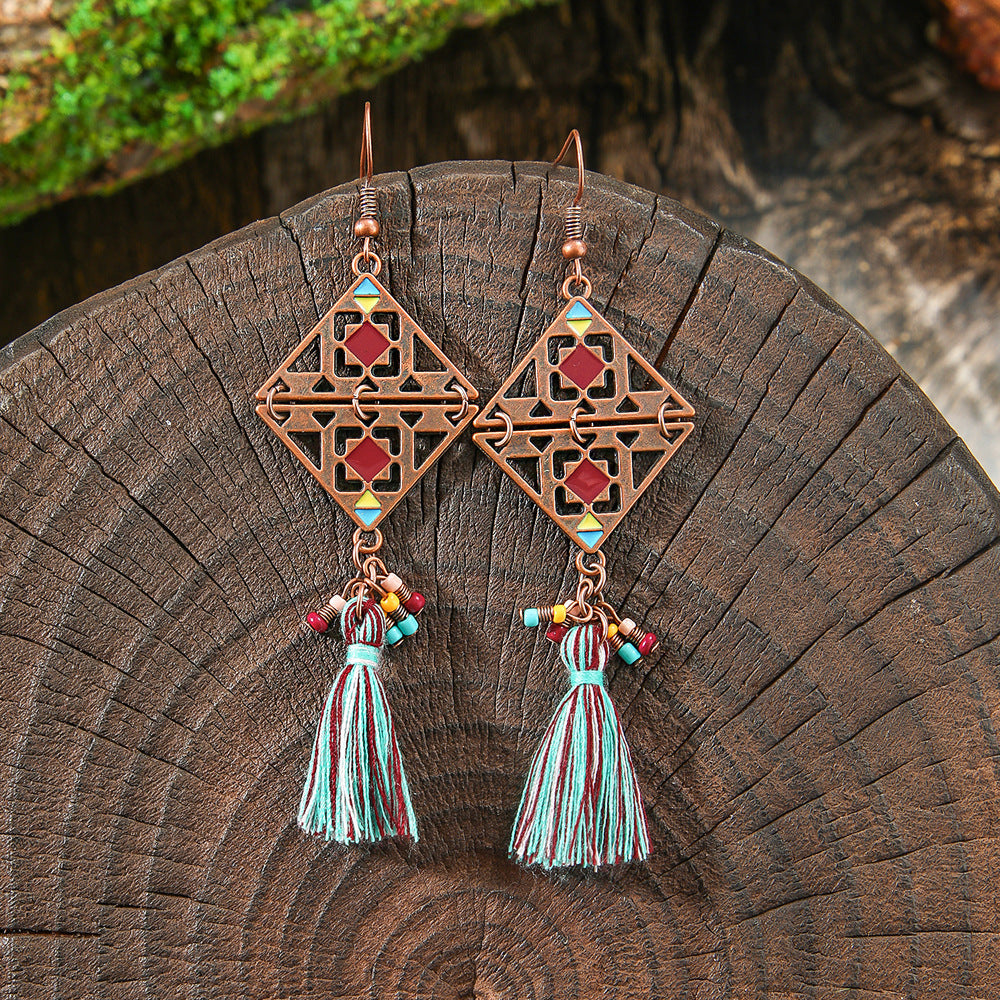 Bohemian Style Hand-woven Tassel Earrings