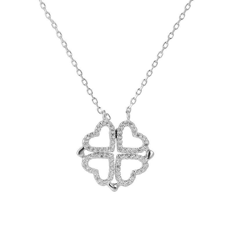 Silver Multi-wear Clover Necklace For Women