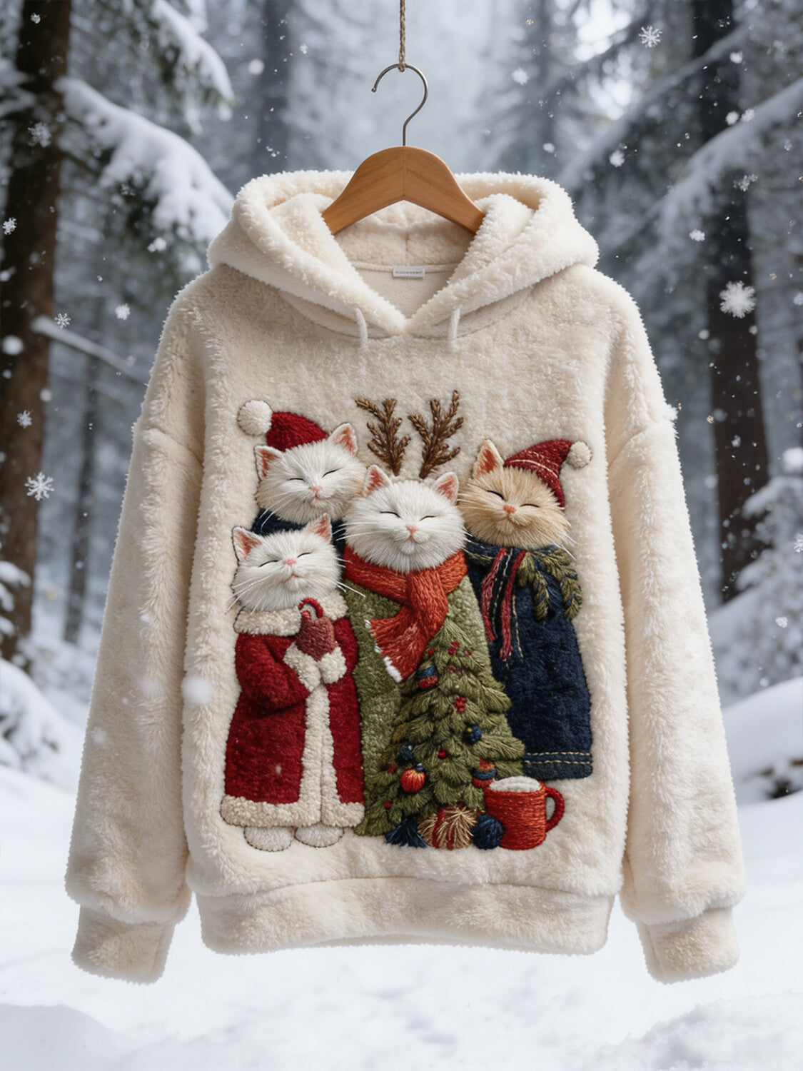 Womens Printed Hoodie Solid-Color Hooded Sweatshirt Top