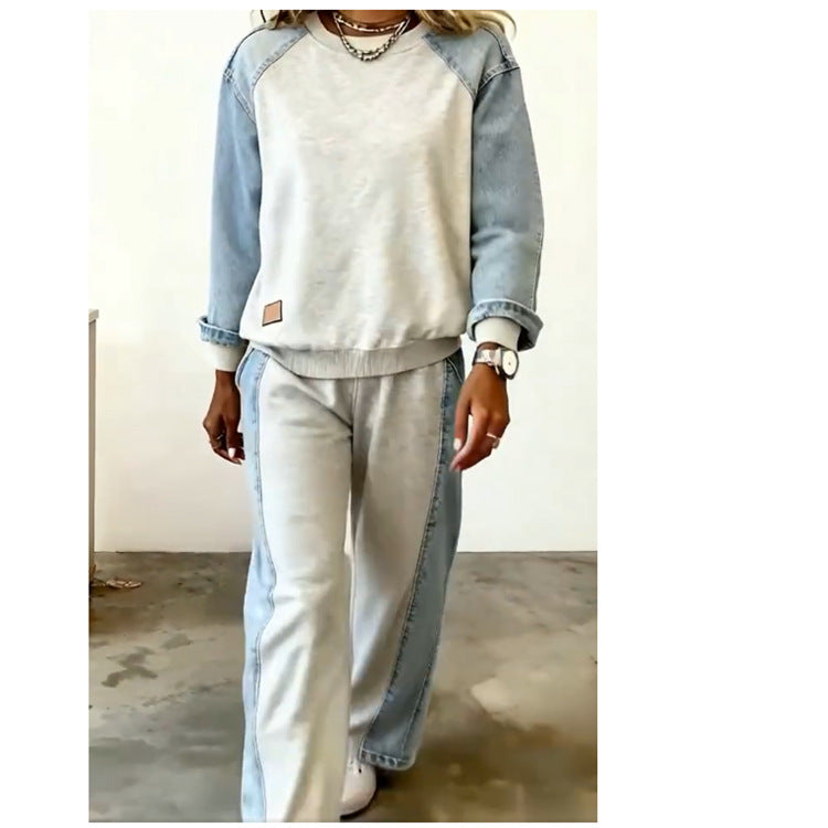 Women's Patchwork Casual Sports Suit