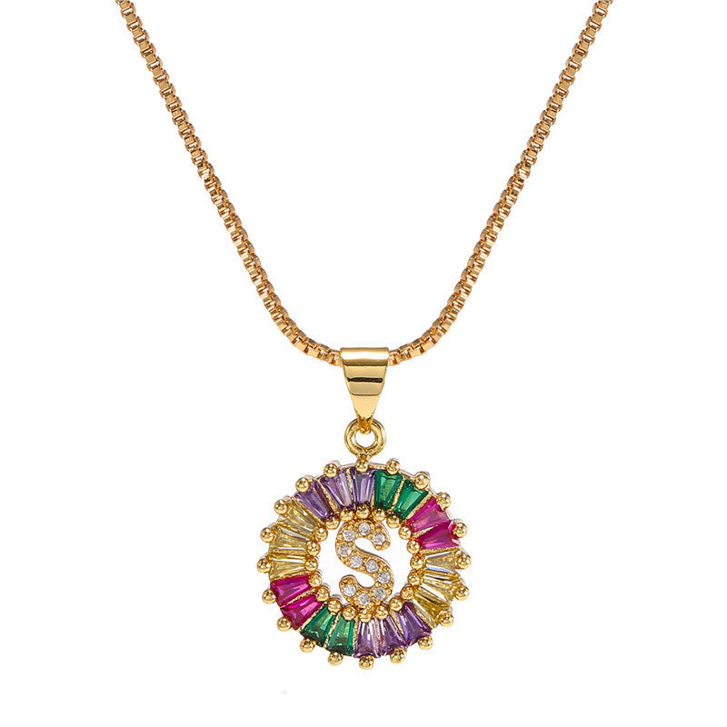 Rainbow Letter Pendant