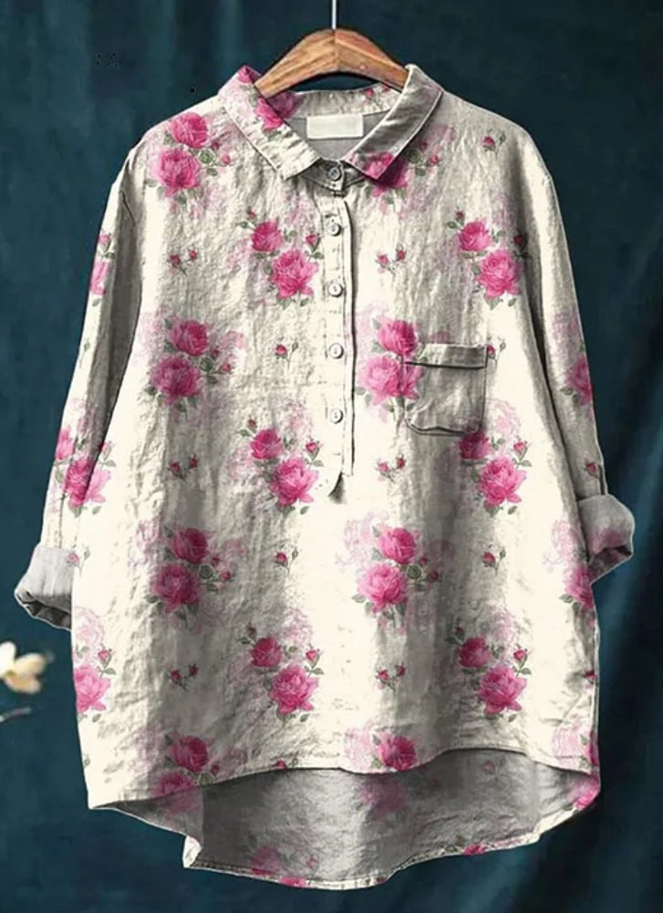 New Leisure Vacation Animal Print Hawaiian Long Sleeved Shirt