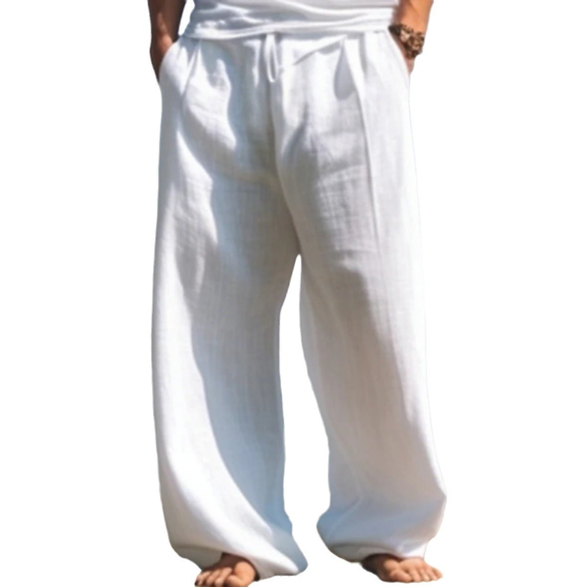 Pants Beach Solid Color Straight