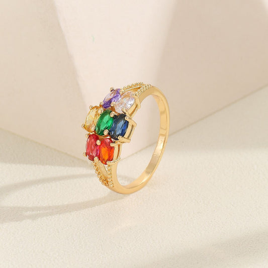 Fashion Color Zircon Ring For Women