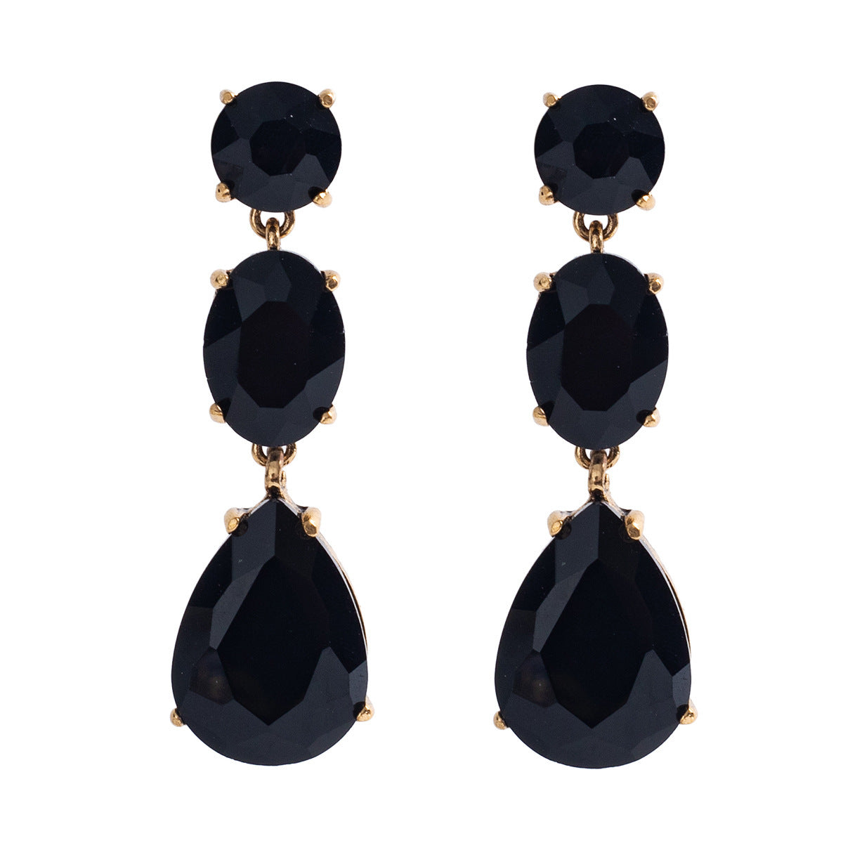 Crystal Alloy Inlaid Color Diamond Earrings