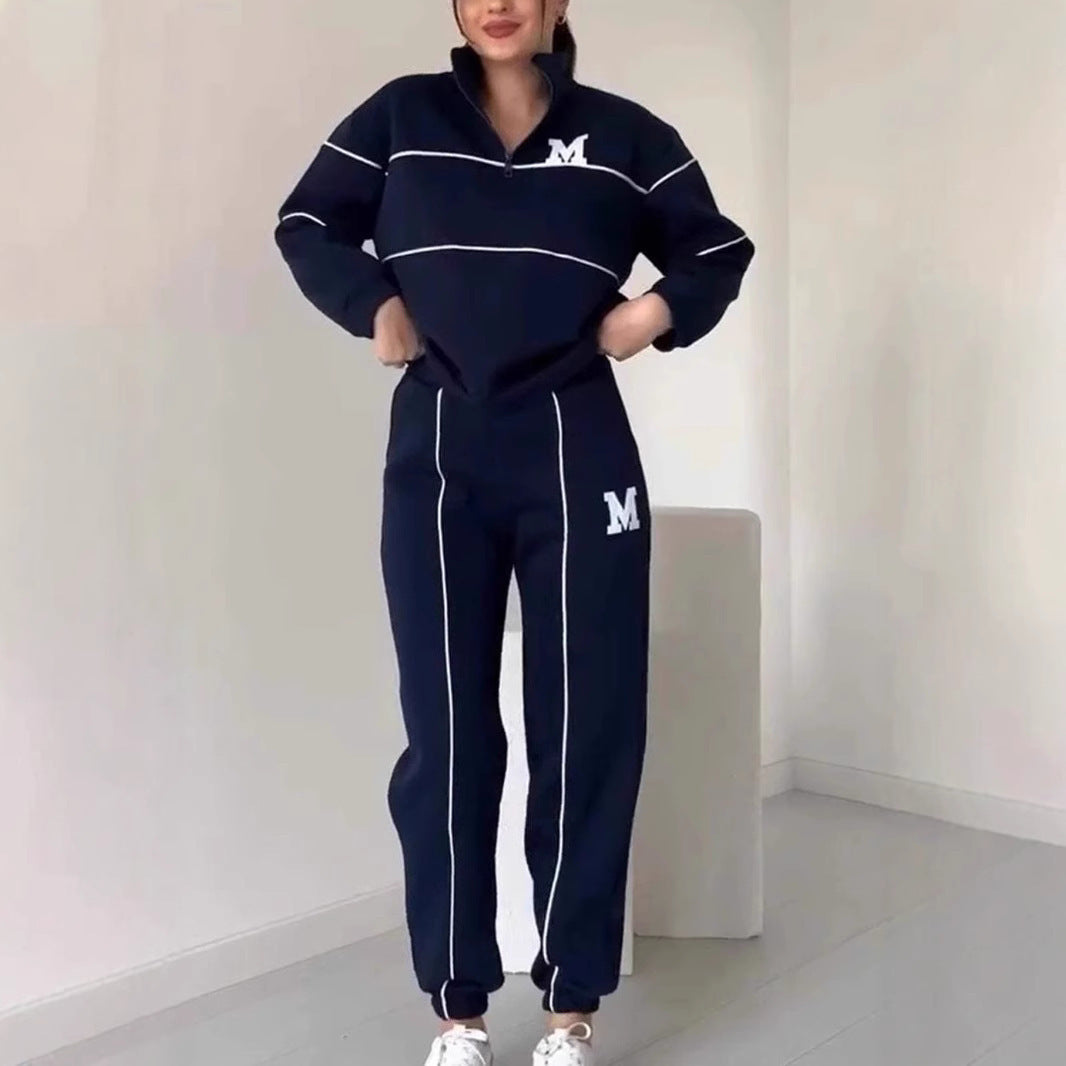 2 Piece Outfits Lounge Hoodless Pullover Sweatshirt Sweatsuit Sets Sweatshirt Baggy Fashion Sweatpants With Pockets