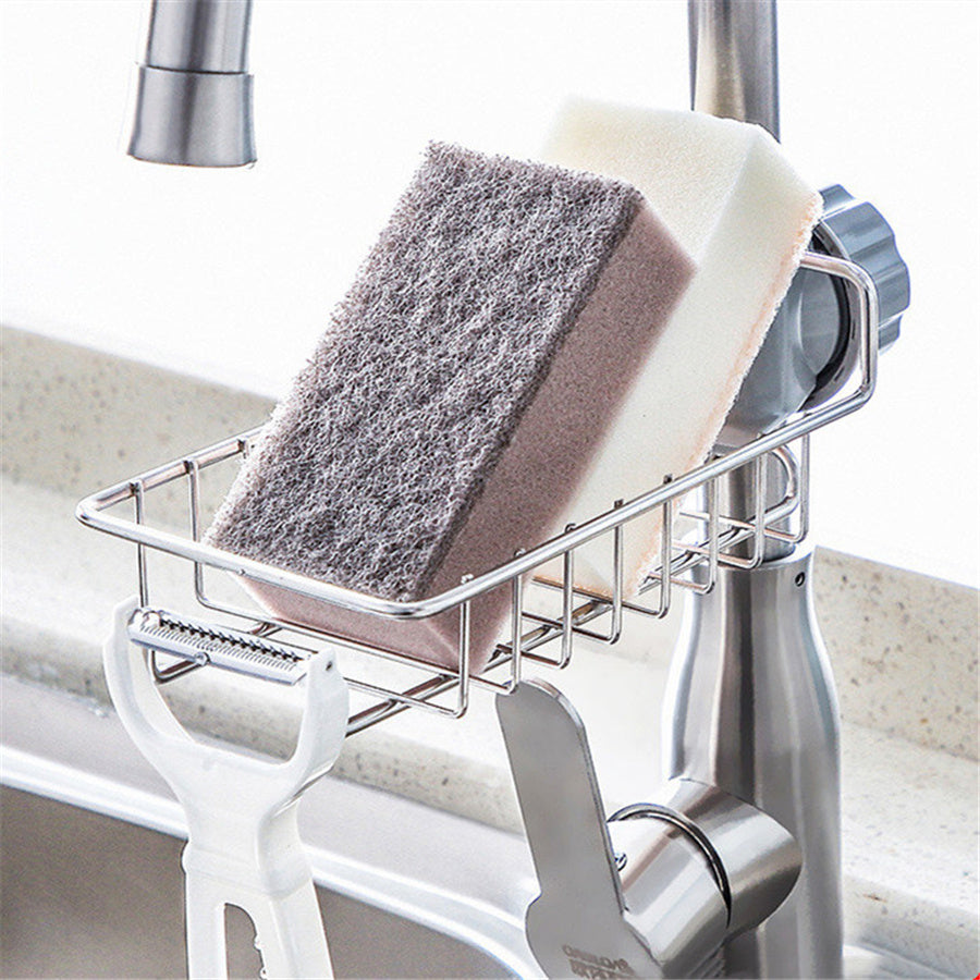 Adjustable Sink Drain Rack Sponge Storage Faucet Holder