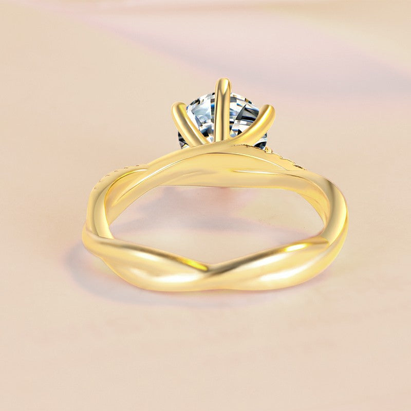1 Karat Moissanite Sterling Silver Ring