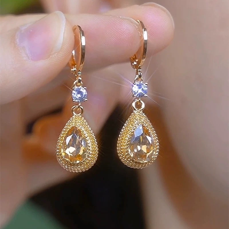 Droplet Zircon Durian Earrings