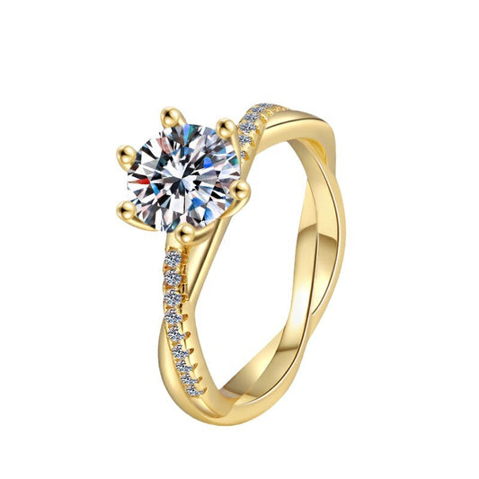 1 Karat Moissanite Sterling Silver Ring