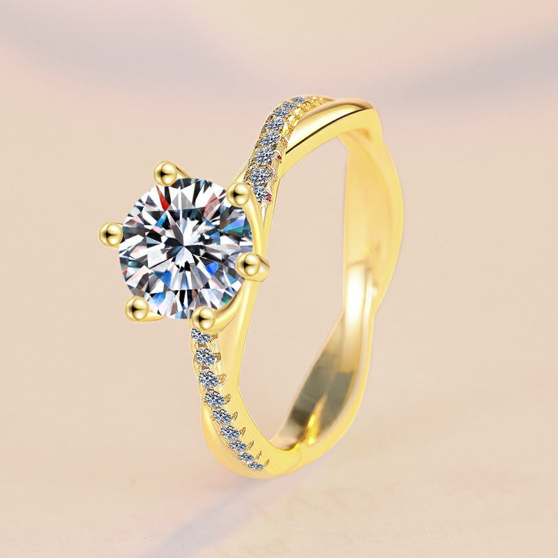 1 Karat Moissanite Sterling Silver Ring