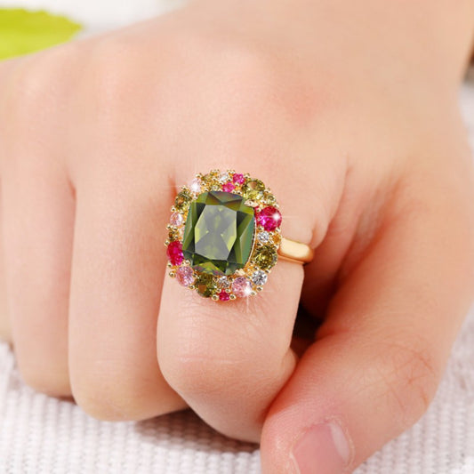 Alloy Inlaid Zircon Ring