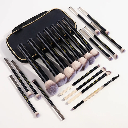 20pcs Makeup Brushes Kit with Gift Bag Premium Synthetic, Tools for Travel