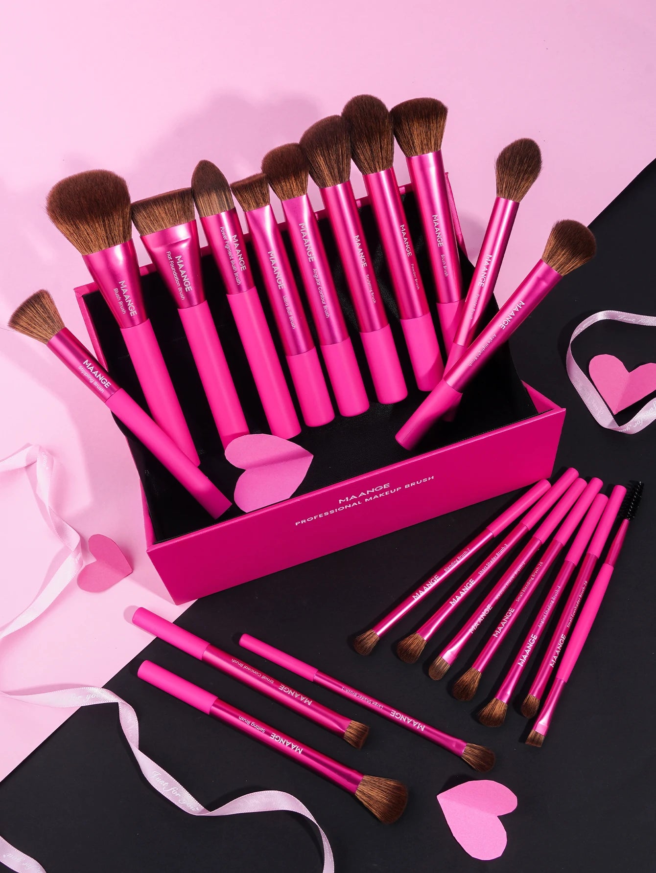 MAANGE 21pcs Makeup Brushes, Gift for Valentine's Day Girls