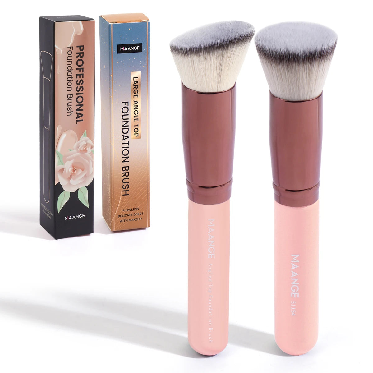 Makeup Brush Set Flat Angled Kabuki Powder Blush Brush