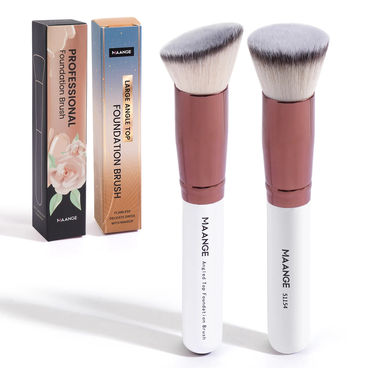 Makeup Brush Set Flat Angled Kabuki Powder Blush Brush