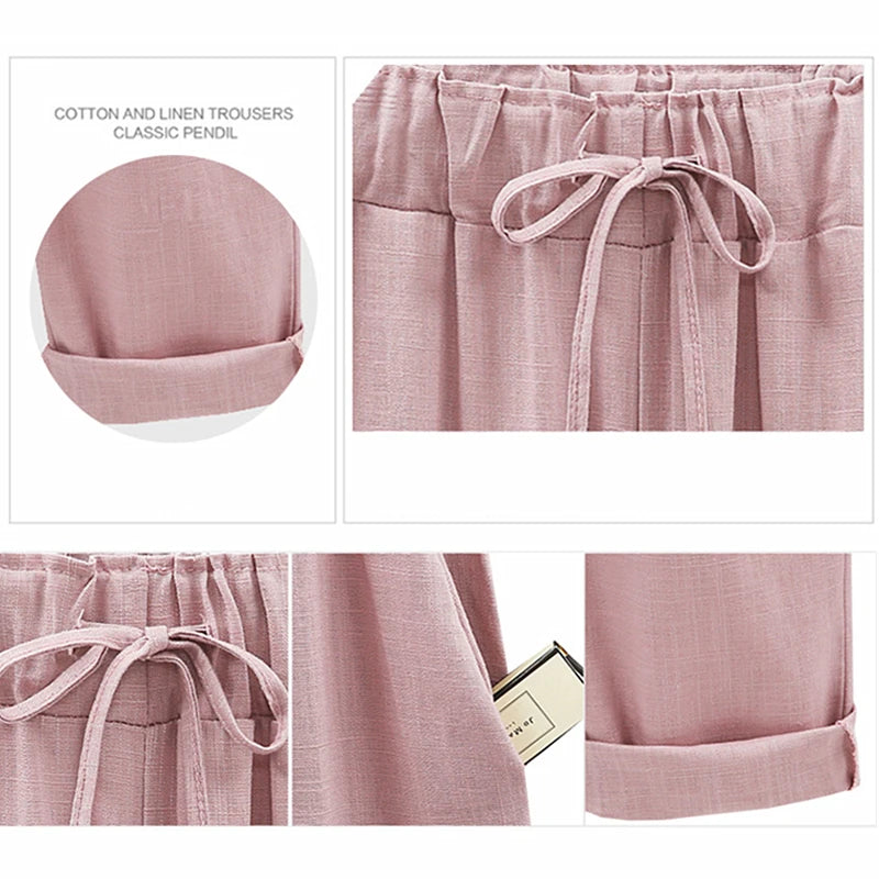 Elastic Mid Waist Ankle Length Pant