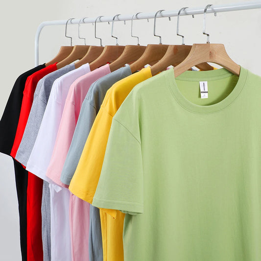 100% Cotton Solid T-shirts Women Sporty, Short Sleeve