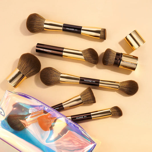 7pcs Luxury Aluminum Tube Makeup Brushes +1pcs Bag