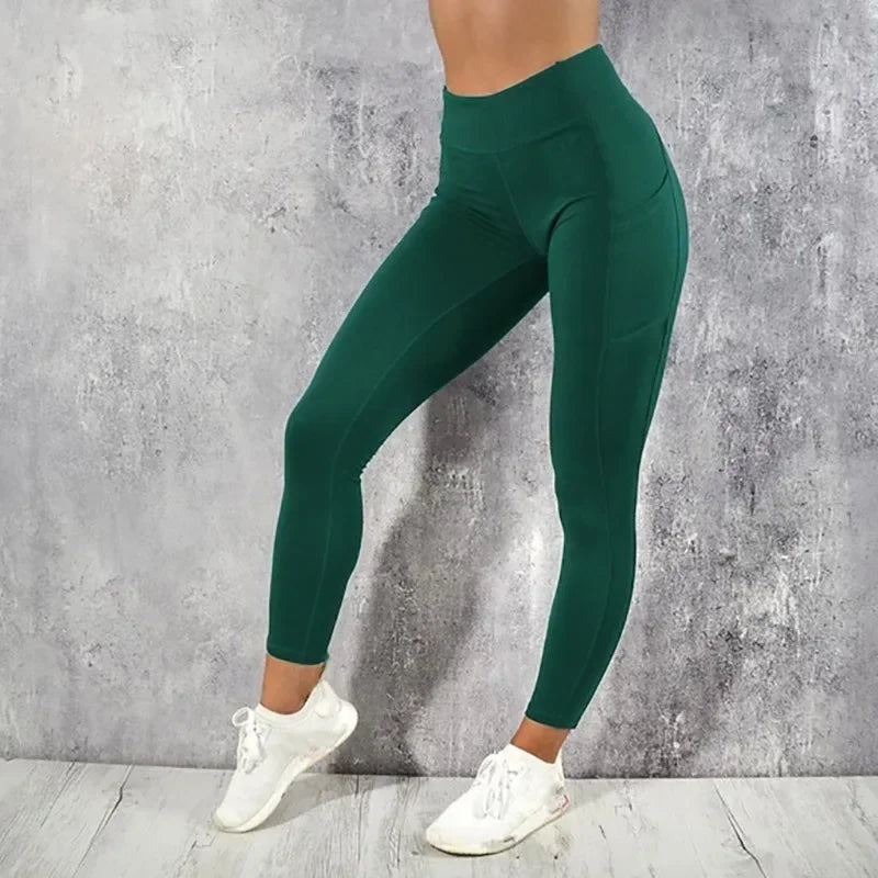 Yoga Fitness Women Leggings High Waist Tights with Pocket