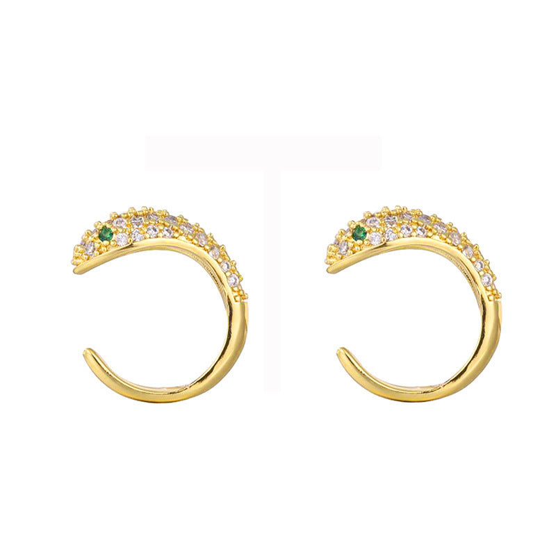 Luxury Zircon Snake Stud Earrings
