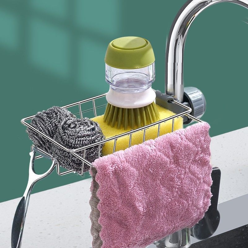 Adjustable Sink Drain Rack Sponge Storage Faucet Holder