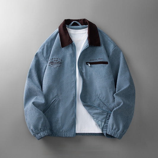 Corduroy Jacket, Solid Color Jacket Casual Top