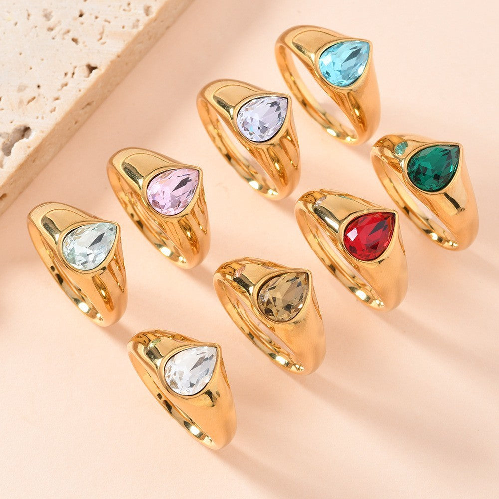 Colorful Rhinestone Ring Fashion Personality