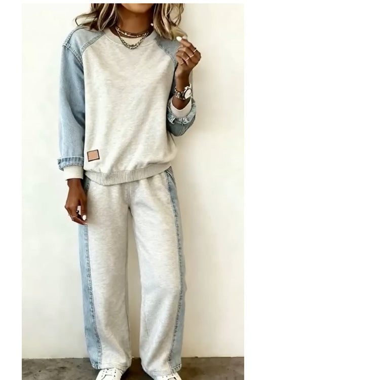 Women's Patchwork Casual Sports Suit