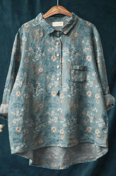 New Leisure Vacation Animal Print Hawaiian Long Sleeved Shirt